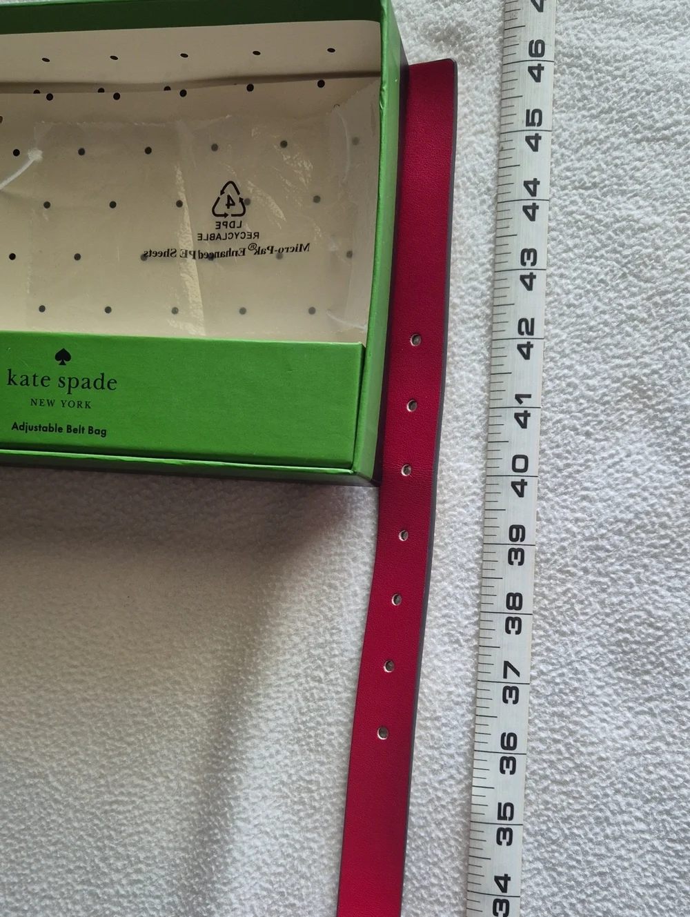 Kate Spade New York Leather Bow Belt Bag Color Red L/XL in BOX